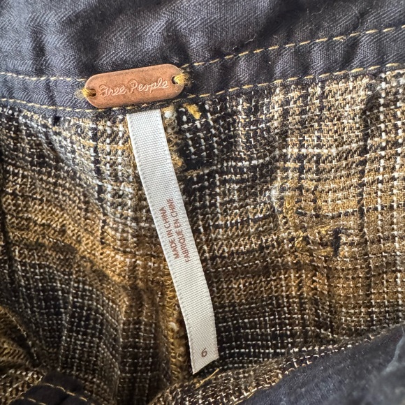 Free People Birch Plaid Pant Women's Size 6 Boho Relaxed Fit - Picture 10 of 11